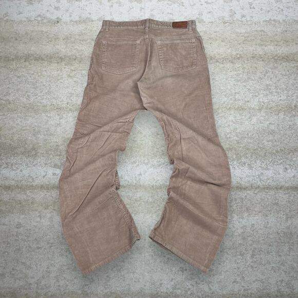 Eddie Bauer Corduroy Pants Tan Cotton Bootcut Flared Fit Flat Front - Picture 1 of 5